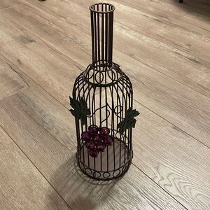 Wine cork holder w/ grape embellishment. Wine bottle shape. Excellent condition!